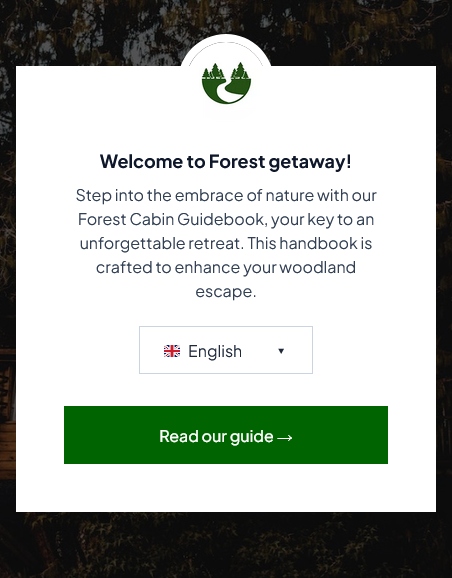 Forest cabin custom branding example