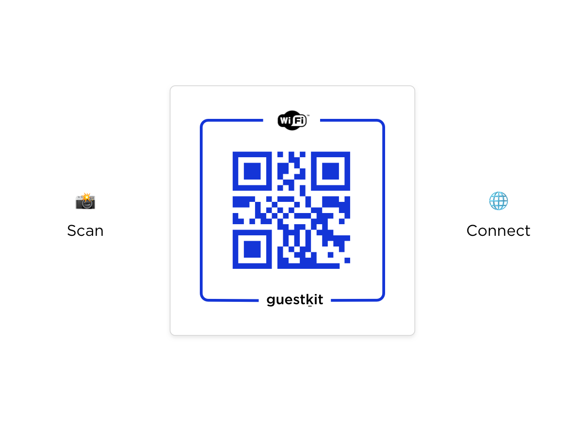 Image detailing how you can scan a QR to join a wifi network with guestkit