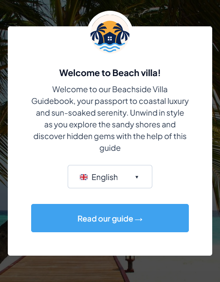 Beach villa custom branding example